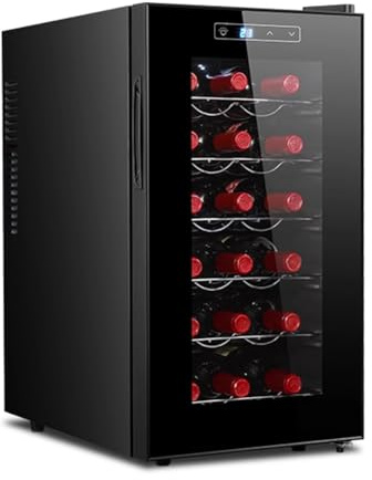 PP-Vic Mini Réfrigérateur À Vin Autonome,Température Constante Avec Écran Tactile Numérique,Porte En Verre Trempé,Refroidisseur De Stockage Divisé De Comptoir,Boisson/Vin Rouge Adapté Au Bar,D 18 01