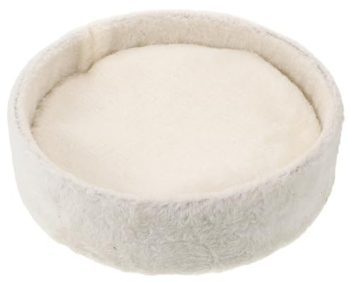 Mipcase Panier de Remplacement pour Arbre à Chat 30 X 30 Cm en Polaire Douce Beige avec Coussin Rond, Accessoire pour Chat D’intérieur, Lit Hamac Confortable et Lavable, Pièce de Rechange