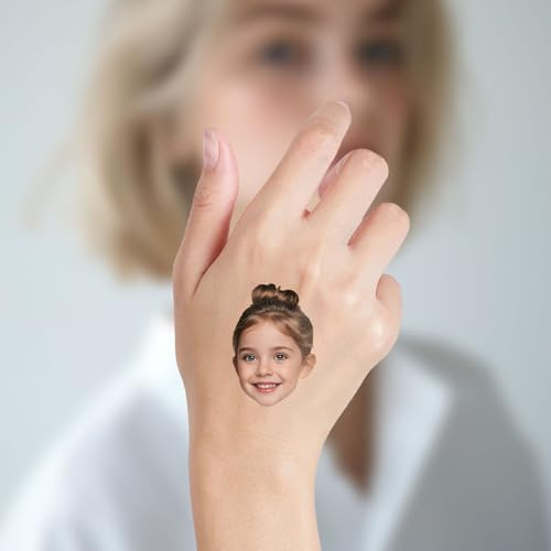 Tatuajes Temporales Personalizados, Tatuajes con Foto/Rostro/Mombre/Logotipo, Pegatinas de Tatuajes Impermeables para Bodas, Cumpleaños, Navidad, Despedidas de Soltero (Estilo 16)