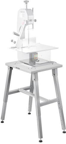 VEVOR Support de Scie à Os Électrique Boucher, Stand pour Scie à Ruban de Table, Accessoire Compatible avec Modèles BS-130 et BS-250, Hauteur Réglable, Cadre Stable en Forme de H, Patins Antidérapants