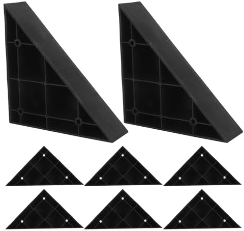 Levemolo Lot de 8 Pieds Triangulaires en Abs Noir pour Meubles, Rehausseurs de Canapé et Lit, Installation Facile, Usage Polyvalent pour Salon et Chambre