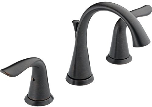Delta Lahara Oil Rubbed Bronze Bathroom Faucet 3 Hole, 8 Inch Widespread Bathroom Sink Faucet for Vanity, Metal Push-Pop Drain Assembly, Venetian Bronze 3538-RBMPU-DST
