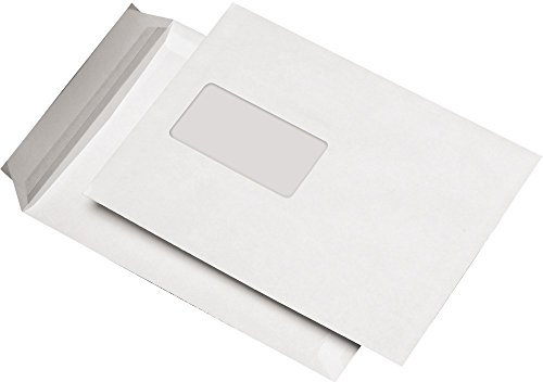 500 Versandtaschen DIN C5 mit Fenster 162 x 229 mm Haftklebung weiss dimapax