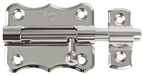 Amig - Charnière 3034 | Verrou de Porte Robuste | Fermeture Polyvalente pour Intérieur et Extérieur | Installation Facile | Acier Alliage Résistant, Plaqué Nickel, 70 mm