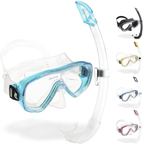 Cressi Onda Mare - Schnorchelset Onda Maske und Schnorchel Mexico, Transparent/Aquamarin, Einheitsgröße, Erwachsene Unisex