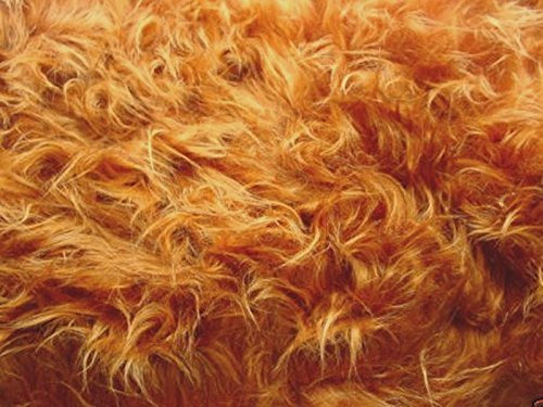 StoffBook Imitation de Fourrure Tissu Doudou à Poils Longs Fausse Fourrure Rouge Marron, B708