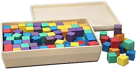 WISSNER 80552 aktiv lernen - 150 Farbige Würfel 2 cm - RE-Wood
