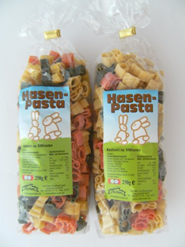 Pfalznudel Streuteile Hasen aus Nudelteig, 2X 250 g, Nudeln, Pasta, Dekoration, Delikatesse, Tiere, Kaninchen