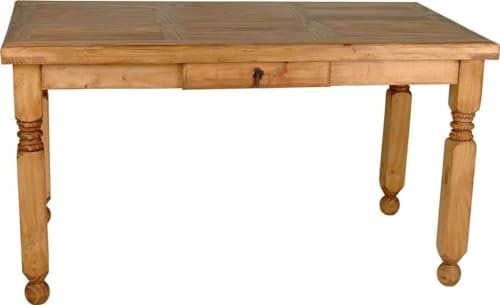 MiaMöbel Esstisch Mexico Möbel 140x90 cm Ansteckplatten Landhausstil Massivholz Pinie Honig