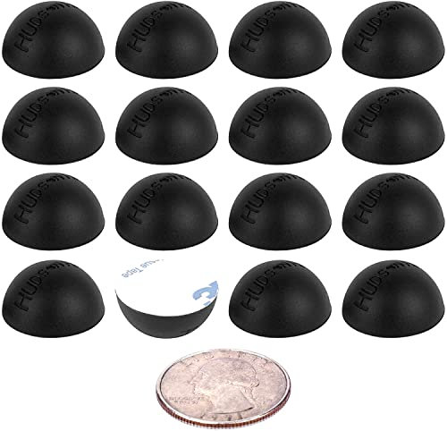 Hudson Hi-Fi .75 Platinum Silicone Hemisphere Bumper, Non-Skid Isolation Feet with Adhesive - 20 Duro - Black, .75 Hemisphere - 16 Pack