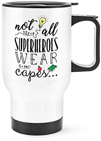 Teacher Not All Superheroes Wear Capes Travel Mug Cup with Handle