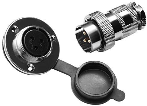 42mm Hochstrom Einbau Borddurchführung Steckverbindung Einbaustecker 2-12 Pin Max. 250V/25A(3 Pin, Buchse Innen)