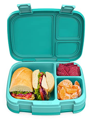 Bentgo Fresh (Aqua) - Neue & verbesserte auslaufsichere, vielseitige 4-fach Bento-Style Lunchbox ideal für Portionskontrolle und ausgewogenes Essen unterwegs BPA freie lebensmittelechte Materialien