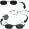 Brillenfassung Brille mit Sonnenclip polarisierend magnetisch Clip On Magnet Clip Brille rund oval eckig (oval, blau)