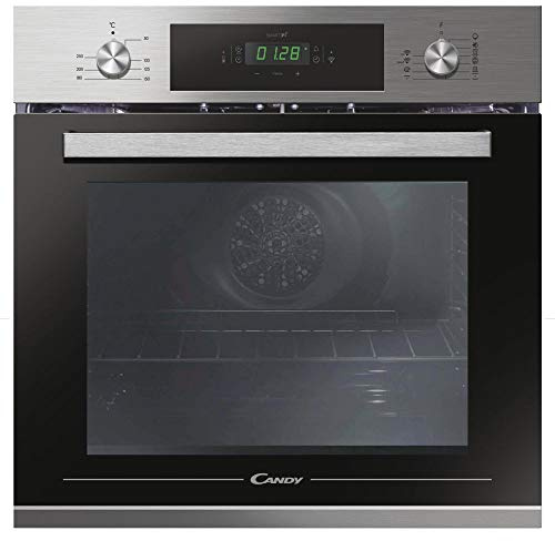 Candy OCNTA05I Forno Smart Elettrico da Incasso, Wi-Fi, Multifunzione, Ventilato con Grill, Capacità 65 Litri, Funzione Pizza, Touch, 56.8x59.5x59.5 cm, Acciaio Inox e vetro, Classe A+