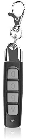 Clonador remoto inalámbrico de 433 MHz, llave de clonación de mando a distancia universal con llavero para puerta de garaje eléctrica (gris, botones ABCD)