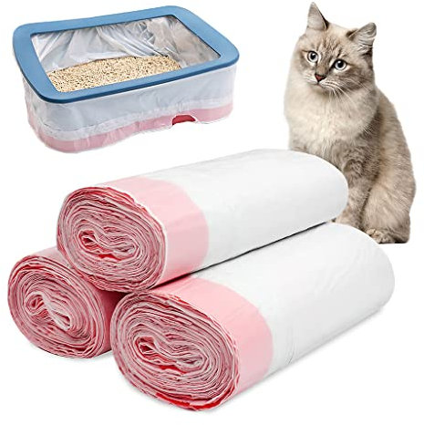 30 x Cat Litter Tray Liners with Drawstrings Scratch Resistant and Leak Proof Cat Litter Bags for Medium Pet Cat Litter Box Liners