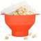 Large Microwave Popcorn Maker, Silicone Popcorn Popper Microwave Collapsible Bowl with Lid and Handle, Dishwasher Safe(Orange)