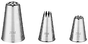 PME NZ1008 Jem Nozzles Set – Grass & Hair Collection, Pack of 3, Stainless Steel, Silver