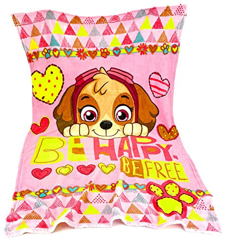 heimtexland ® Kuscheldecke super weiche Kinderdecke 100x140 Paw Patrol Flanell Decke Kinder Wohndecke Typ842 Sky