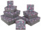 8-teiliges Set Geschenkschachteln Geschenkboxen Geschenkkarton, 8 Stück Geschenkkartonage Boxenset Weihnachten Geburtstag Hochzeit, ca. 22,5 x 22,5 x 8 cm (Grau mit Frühlingsblumen)