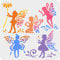 FINGERINSPIRE Feen Schablone 30x30cm Wiederverwendbare Schmetterlings Blumen Feen Zeichnungsvorlage DIY Art Little Fairy Stencil Dream Theme Stencil For Painting On Wall, Holz, Stoff, Papier, Möbel