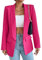 Blazer long décontracté pour femme avec poches, rose, XS