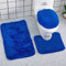 Reyox Badvorleger Set 3 Teilig, Weiche Hochflor Badematte rutschfest, Mikrofaser Flauschig Badteppich für Toilett WC Badezimmer Königsblau 3 STK