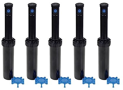 [Pack 5] Aspersor emergente de turbina 3504-PC, Rain Bird - Aspersores de riego césped - Aspersores de turbina sectoriales (40º-360º) de ½ de fácil Uso para Cortos y Medios alcances