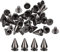 QUARKZMAN 50 Sets Punk Nieten Ziernieten Kegel Spitzen Nieten 7x10mm Metall Killernieten Schraubnieten Rostfrei Nieten für Kleidung Gürtel Taschen Schuhe Basteln Lederwaren Tiefschwarz