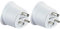 Electraline 70056 Adaptateur de Voyage France Indie 2 Europe vers 3 Broches Indiens, Blanc (Lot de 2)