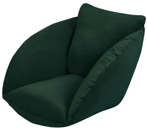 Hängesessel Kissen aus Samt, Velvet Polster Bodenkissen für Schwenksessel, Auflage für Baumwoll Hängeschaukel, Hängekorb, Hängestuhl, Rückenkissen in der Farbe Grün [114]