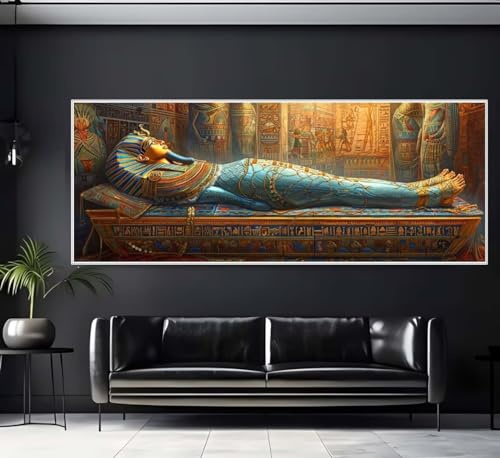 Diamond Painting Malen Nach Zahlen Erwachsene, Ägypten Mythos Diamond Painting Erwachsene, DIY Diamant Painting Bilder Kinder, 5D Daiming Panting Crystal Craft, Room Wanddekoration Gifts 40x80 cm-e75