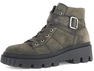 Gabor Damen Schnürstiefeletten, Frauen Stiefeletten,Best Fitting,gefüttert,Stiefel,Bootee,Booties,halbstiefel,Kurzstiefel,Oliv,43 EU / 9 UK