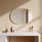 EMKE Badspiegel Oval Gold 50 x 70 cm Ovaler Wandspiegel mit Goldener Rahmen Spiegel Horizontal/Vertikal Dekorativer HD Wandspiegel für Flur/Badzimmer/Wohnzimmer Oval Spiegel