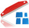 Stainless Steel Paint Shield for Cutting in Tool Comes with 4PCS Plastic Scrapers,Paint Guard for Skirting Boards,Wallpaper Straight Edge Tool,for Paint Smearing,Repairing Cutting Wallpaper(Red)