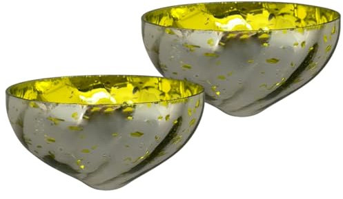 Schwimmwindlicht Set Teelichthalter für Miniteich Kerzengläser - Zwei Teelichtgläser Schwimmkerzen gelb Garten Balkon Deko - Schwimmschalen für Kerzen 7 cm schwimmende Teichdeko Hochzeitsdeko