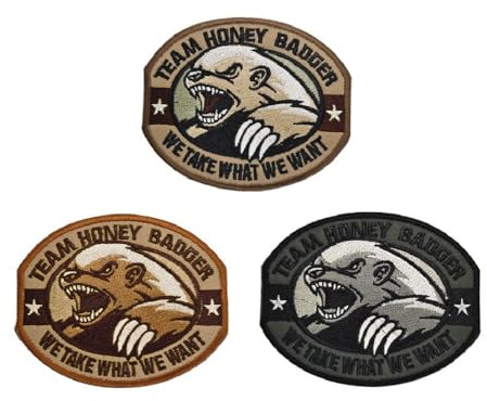 Taktischer Patch Honey Badger Team Taktischer Moral Armband Aufnäher Abzeichen Militärischer Taktischer Aufnäher Bestickter
