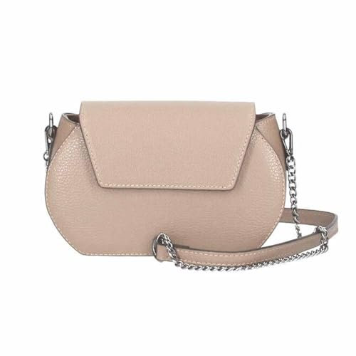 ITALYSHOP24-COM OBC Made in Italy Damen Leder Tasche Kroko Prägung oder Glattleder Umhängetasche Clutch Wildleder Handtasche Ledertasche Schultertasche Antikrosa