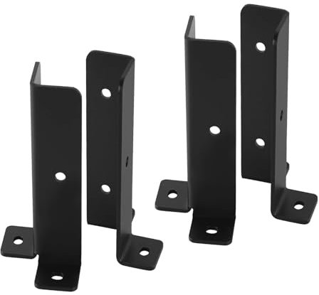 4 Stück verstellbare Pfostenanker, robuste Halbsäulen-Deckpfostenhalterungen, passend für 1,5 x 1,5, 2 x 2, 2 x 4, 4 x 4 Pfosten, Holzzaun, Pergola, Pfosten, Basishalterungen für Pergola, Deck,