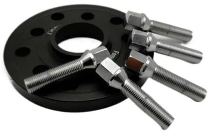 Pexorin Spurverbreiterungen 5x100 5x112 15mm 20mm CB:57.1 Radadapter, for Kit CC, for Golf, for Polo, for Tiguan, Auto-Separadores Verstellbare Spurverbreiterungen(Black 1PCS-15MM)