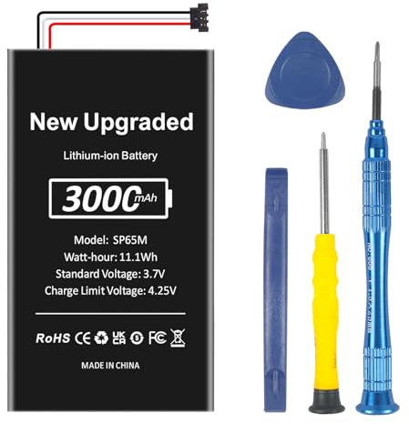 FLSTOR SP65M Batteria per Playstation VITA 3000mAh Batteria interna Ricaricabile per PS Vita PCH-1001 PCH-1101 1003 1103 PSV SP65M Giochi con Kit di Riparazione (Non per PS Vita PCH-2000)