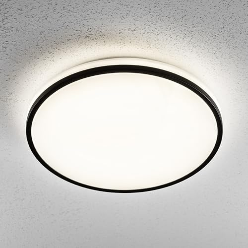 CGC Lighting Indoor Ceiling Iight Bulkhead Surface Mount Opal Diffuser, 1680 Lumens, 4000k Built in LED, Mains Power (Black)