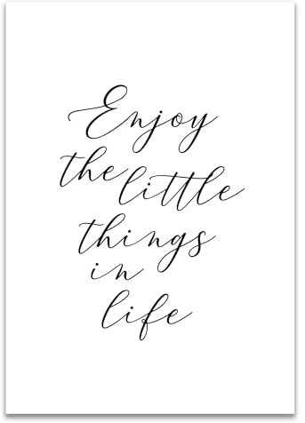 ARTFAVES® Poster - Enjoy the little things in life | Wanddeko Wandbild Typografie Spruch | ohne Rahmen | 30 x 40 cm