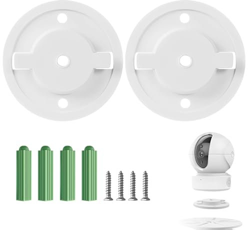 2er Set Kamera Montagesockel, Wetterfeste Halterung Basis für Überwachungskameras, Kompatibel mit Dome- und IP-Kameras, Robuste Sicherheitskamera Halterung mit Schrauben für Innen- und Außenbereich