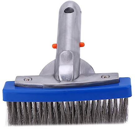 JOINPAYA Brosse De Nettoyage pour Piscine Fil Acier avec Poils Rigides pour Fond Piscine Bleue