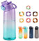 Metyniete Gourde Air Flash, 900 ml, avec 7 capsules aromatisées, en Tritan, sans BPA, pour le sport, le fitness, 0 sucre, violet