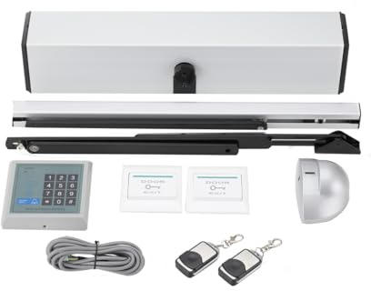Cozyel Kit Apriporta Automatico e Chiudiporta con Telecomando, Motore Silenzioso 24V per Porte Pesanti, Apertura Intelligente e Sicura per Anziani, Disabili e Ambienti ad Alto Traffico