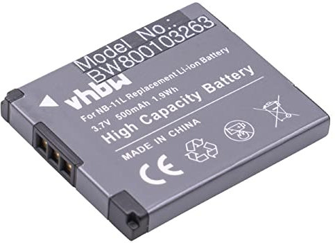 vhbw 1x batteria compatibile con Canon PowerShot SX430 IS fotocamera (500mAh, 3,7V, Li-Ion)