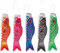 VANKOA 5X Japanischer Karpfen Windsack Streamer Fisch Flagge Kite Koi Nobori Koinobori 70 cm